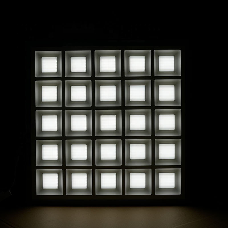 Modern 48/60/96/120W Recessed LED Panel Light 600X600 Backlit 25 Grids with SMD2835 Aluminum Body for Home Office Studio
