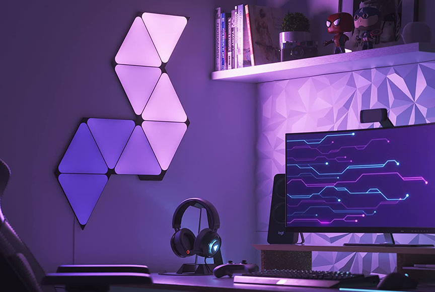 Banqcn Wholesale Smart Home Triangle LED Lights RGBIC Music Syn DIY Ambient Wall Light for Bedroom Gaming Room