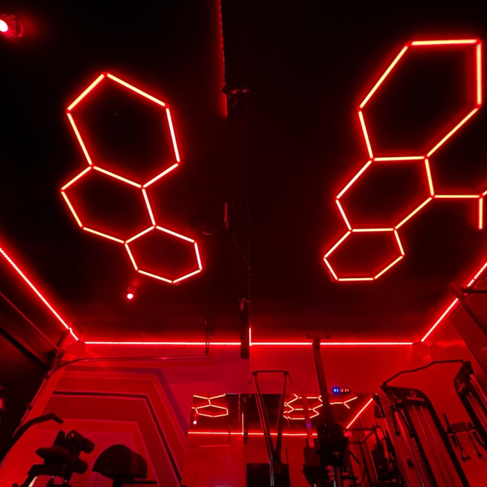 Hanyin Honeycomb Hexagon Lights Rgb Car Washing Station Shop And Garage Ceiling Led Lights