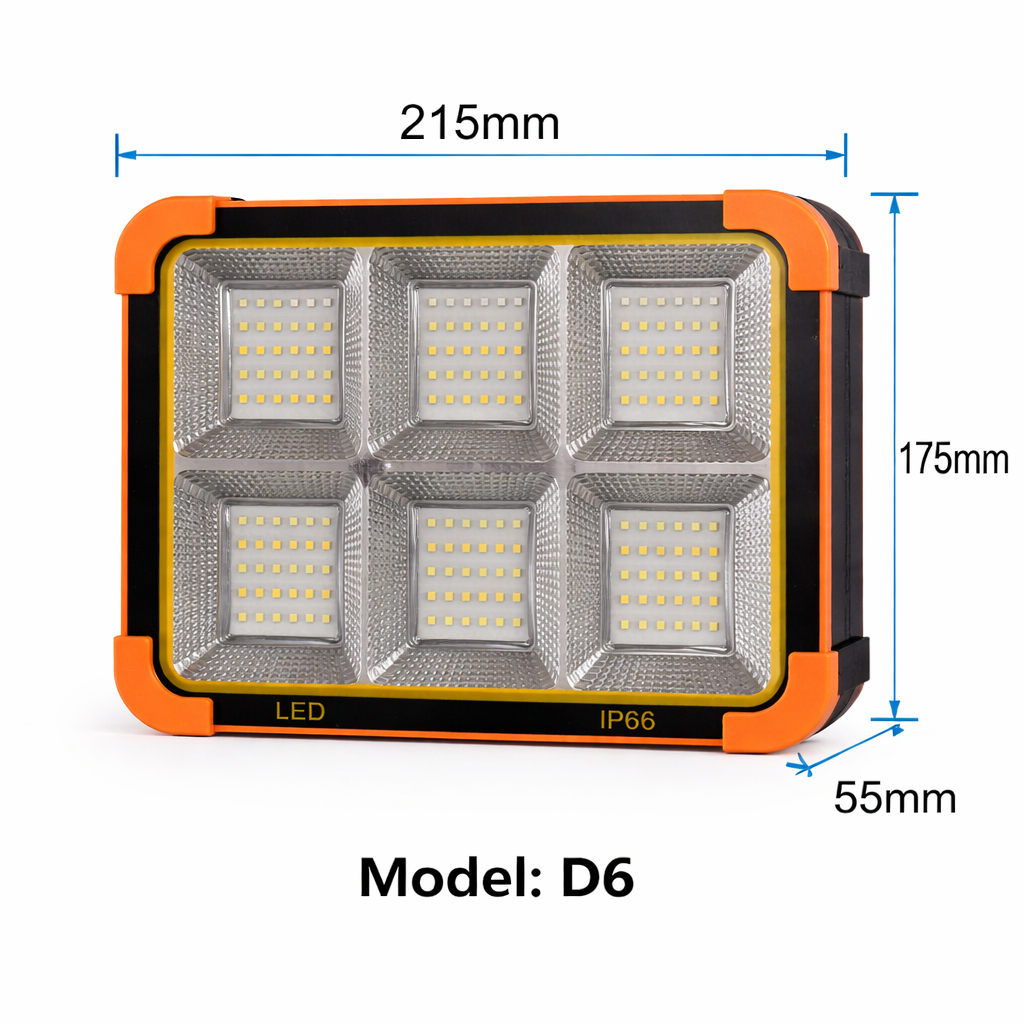 Magnetic Solar Portable Workshop Camping Landscape Light IP66 Waterproof High CRI 100 LED COB Type C Rechargeable Power Bank