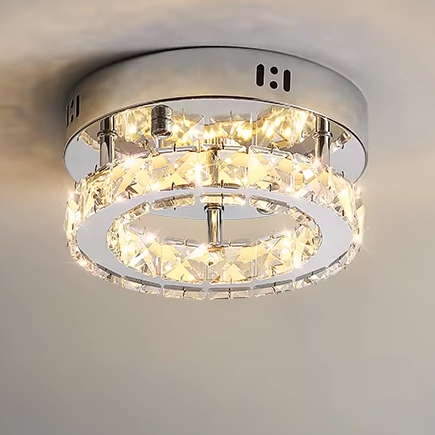 High-End Modern Geometric Circular LED Ceiling Light for Entrance Hall Closet 3500~4000K Color Iron Base for Living Room