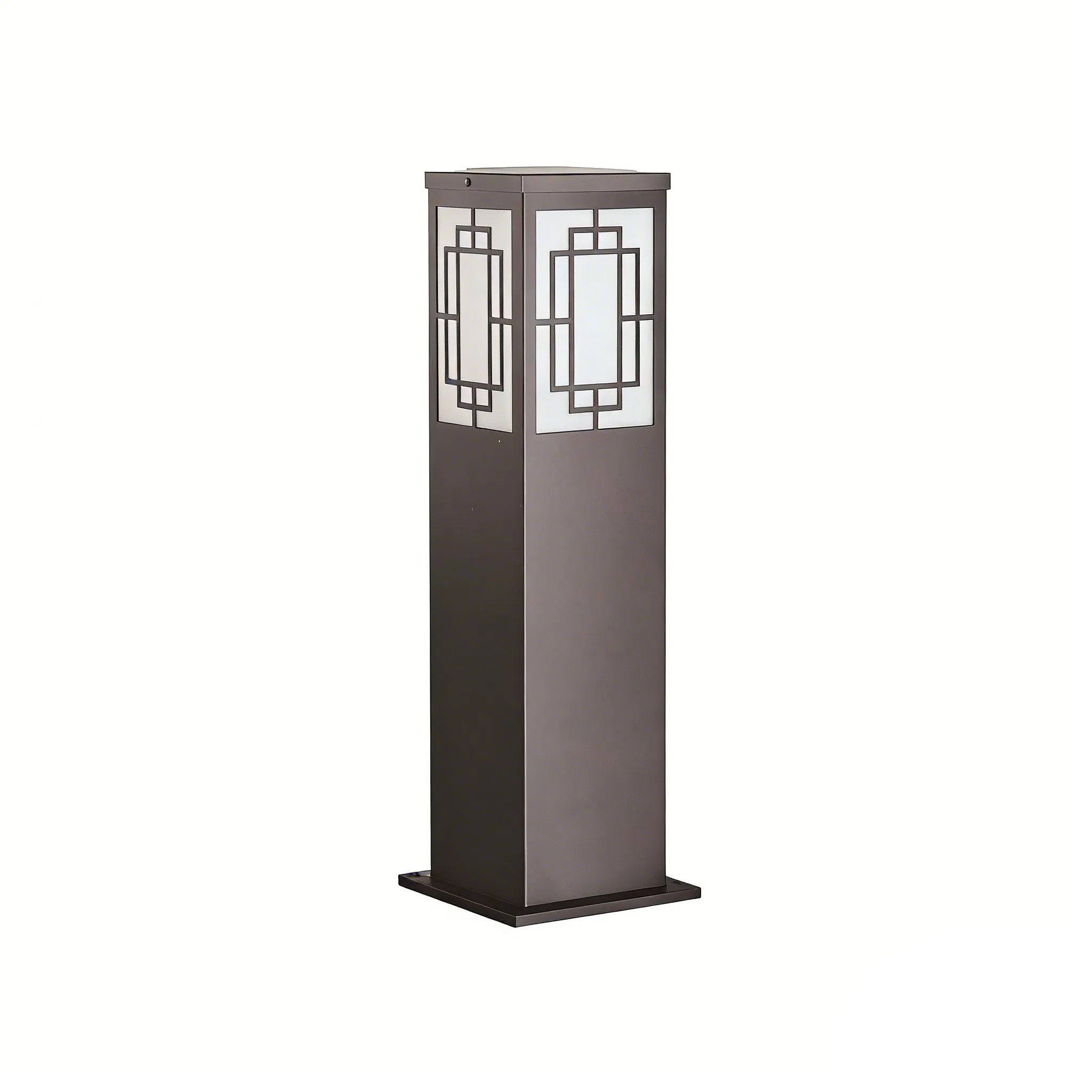 Outdoor Solar Powered Path Light with Decorative Geometric Metal Cutout