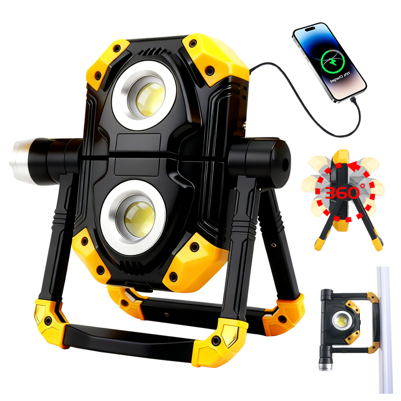 Rechargeable LED Work Light,Magnetic, 5 Modes, 360 Rotatable &amp; Foldable, Waterproof for Garage, Job Site, Camping, Car Repairing