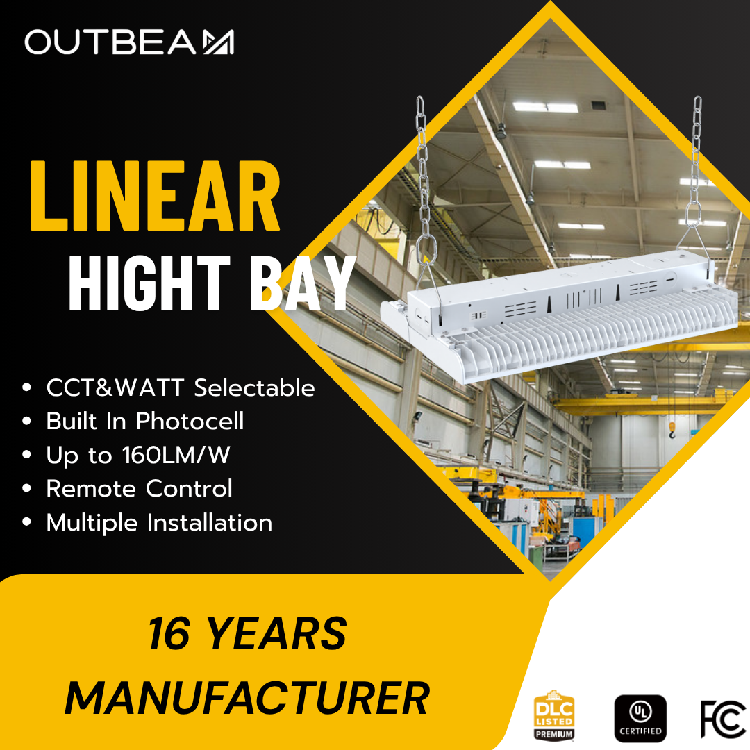 US Stock Commercial Industrial LED Linear High Bay Light 320W UFO Shape for Warehouse Garage Workshop Factory
