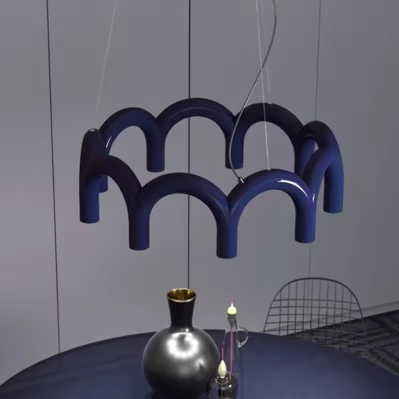 Colorful LED Ceiling Chandelier Simple Art Hotel Front Desk Studio Restaurant Bar Bedroom Geometric LED Pendant Light