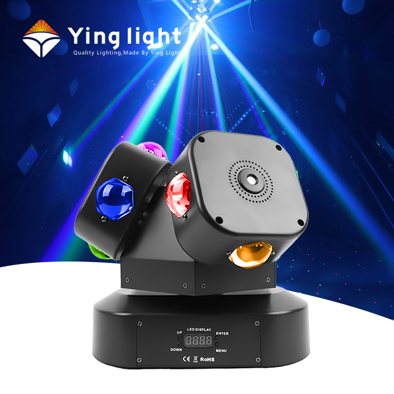 3 Heads Hot Wheel Rotation Moving Head Light 180W RGBW LED + Laser DMX512 Pyramid Design Hexagonal Lens for Stage Bar