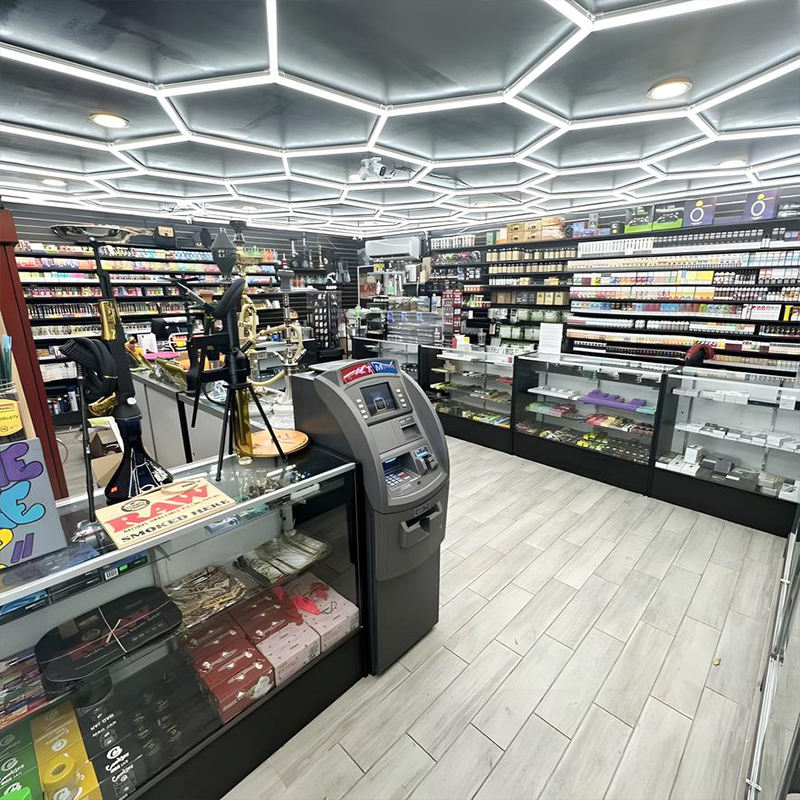 Retail Store LED Ceiling Light Hexagonal Honeycomb Modular Linkable Commercial Light Showroom Clothing Store Gym