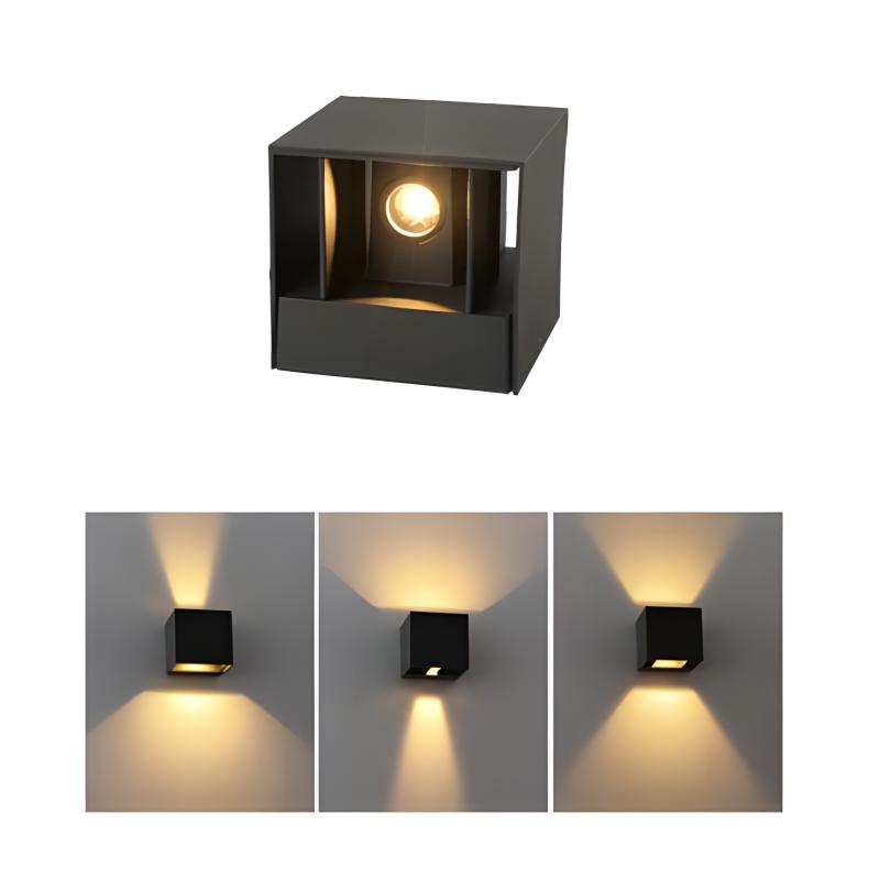 Up And Down Waterproof Cube LED Wall Lamp Aluminum Adjustable Decoration Wall Mounted Garden Porch Light