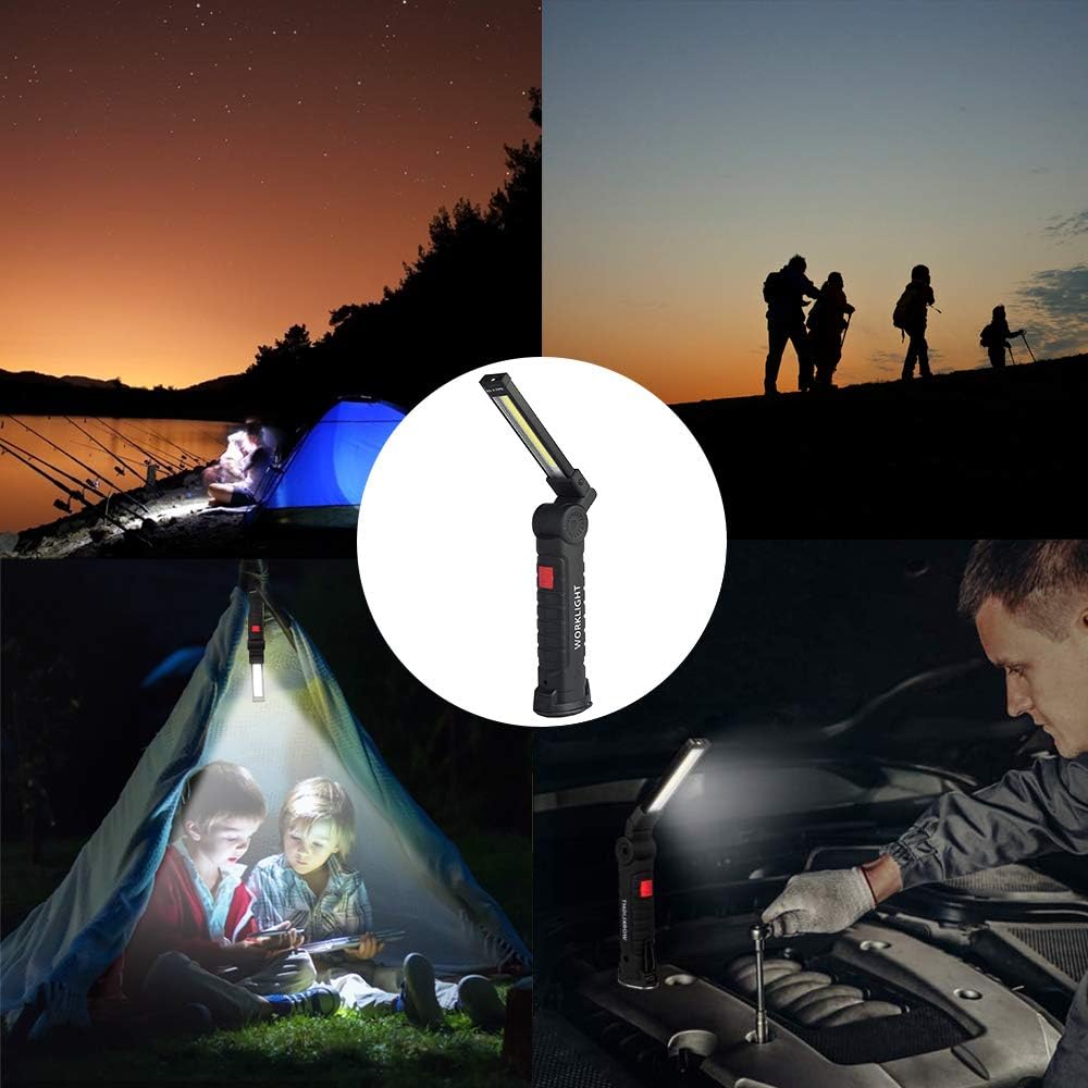 New Handheld Maintenance Light Foldable Magnetic Suction Cob Usb Rechargeable Abs Camping Led Torch Working Lights Flashlights