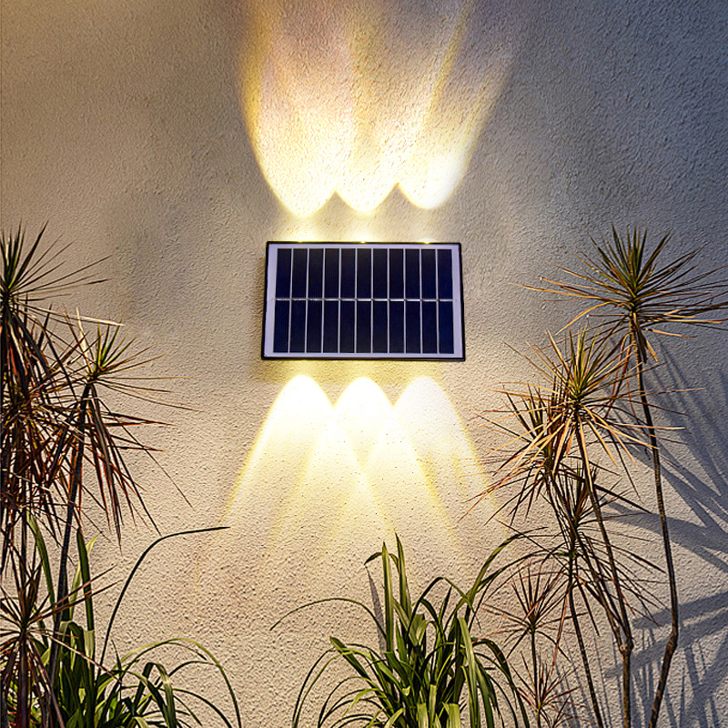 4LED 6LED Solar Waterproof Wall Lamp Stainless Steel Corridor Decorative Villa Wall Light for Courtyard Garden LED Lights