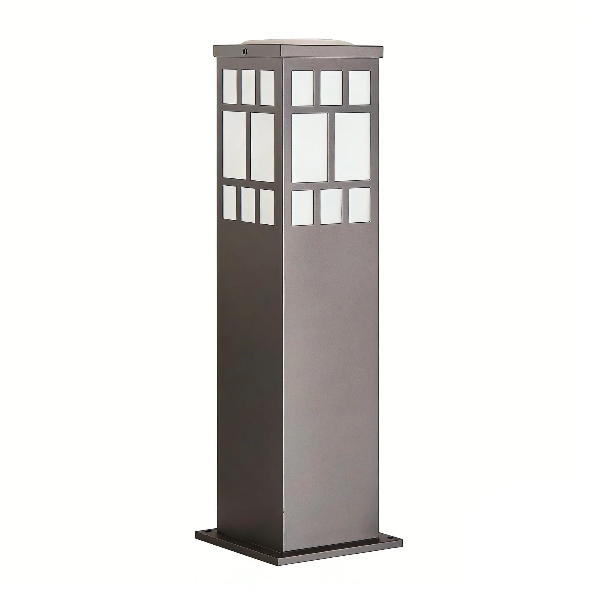 Outdoor Solar Powered Path Light with Decorative Geometric Metal Cutout