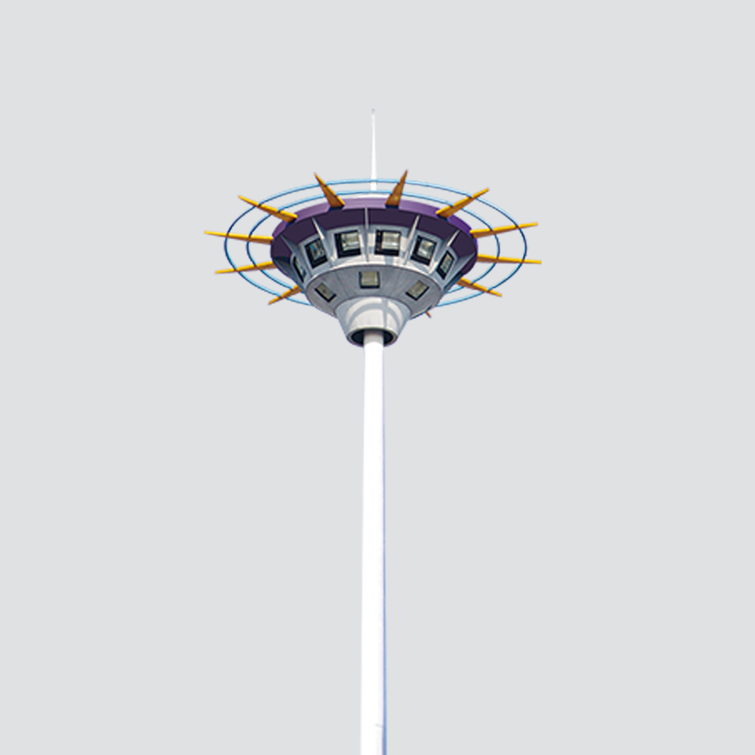 18m 24m 28m 36m 40m IP66 Rated High Mast LED Lighting Octagonal Pole 90-360 Beam Angle 4000K Color Temperature >30000 Lumens 150