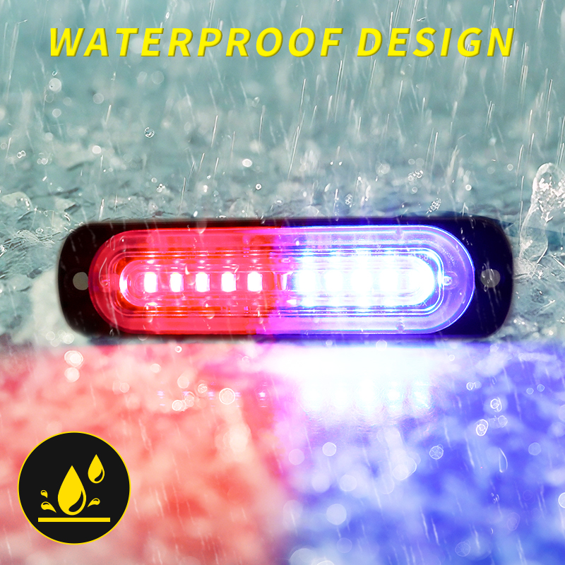 New LED Side Marker Light Ultra-thin Light 10LED Truck Side Grid Light 12-24V Car Strobe Lamp Yellow Blue Red