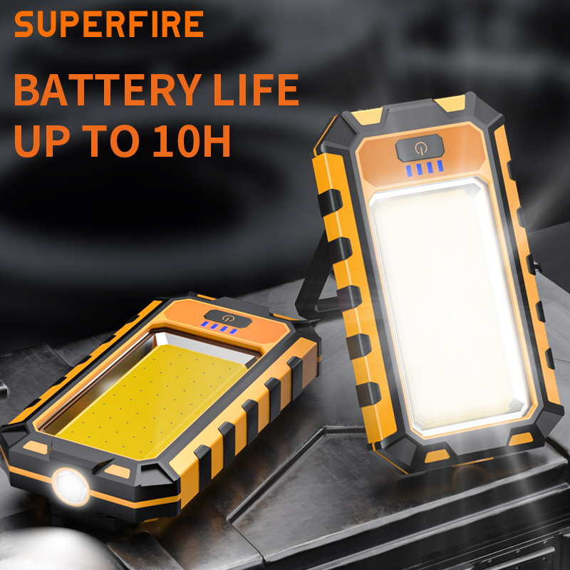 Rechargeable COB LED Waterproof Underhood Work Light with Hooks Magnetic Base Portable Dimmable for Car Repair Garden Use