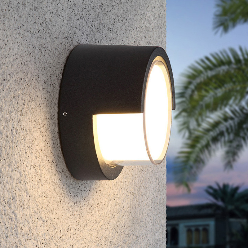 Aluminum Shell Modern Round Surface Mounted LED Wall Lighting 10W for Garden