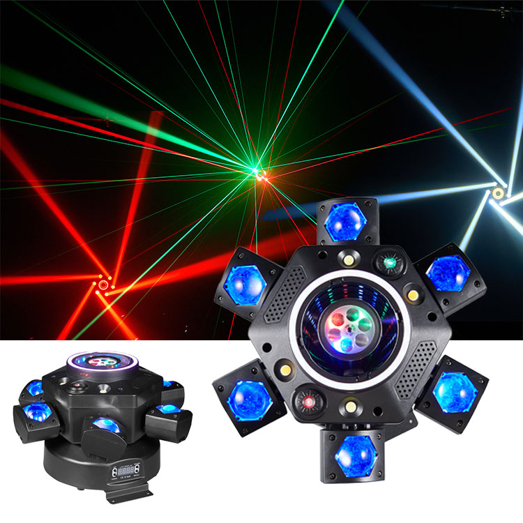 Hexagonal Kaleidoscope LED RGBW Four-Color Ultra Smooth Dimming Moving Head Lights PVC IP33 Stage Lighting