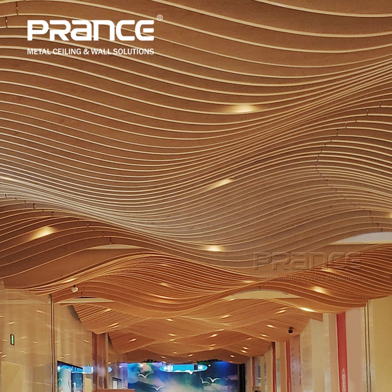 Metal Wavy Square Tube Baffle Ceiling Design