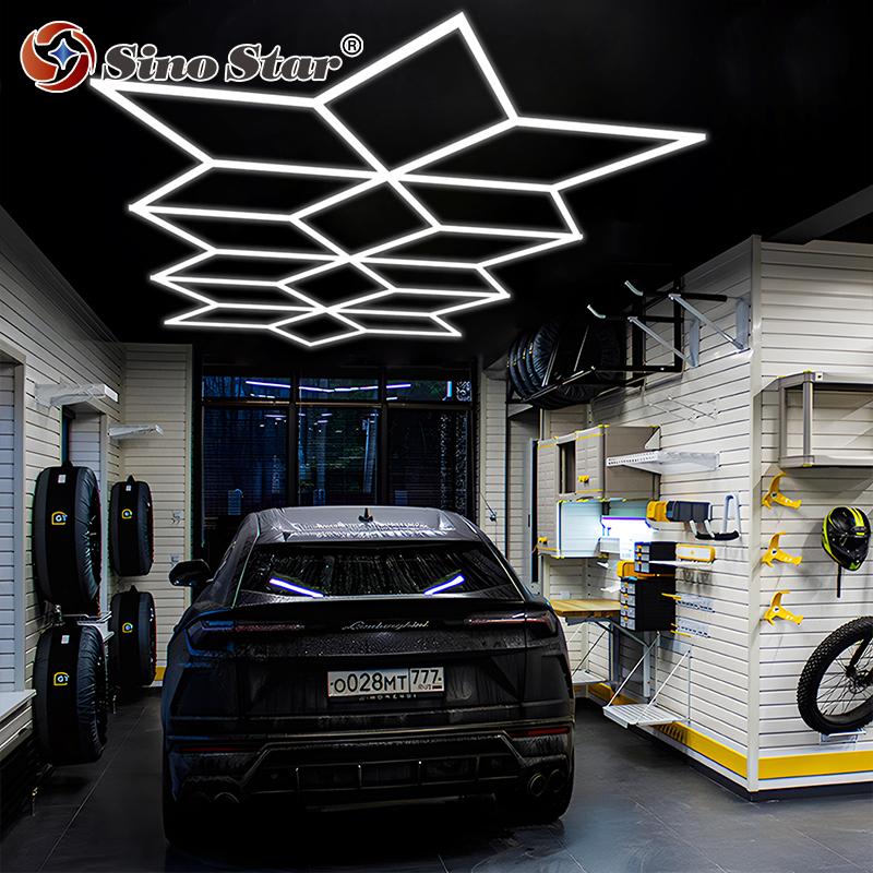 Factory ST6103 Auto Detailing LED Lights Easy-to-Install Giant Snowflake Car Showroom Garage Office Hotel Landscape IP65 AC