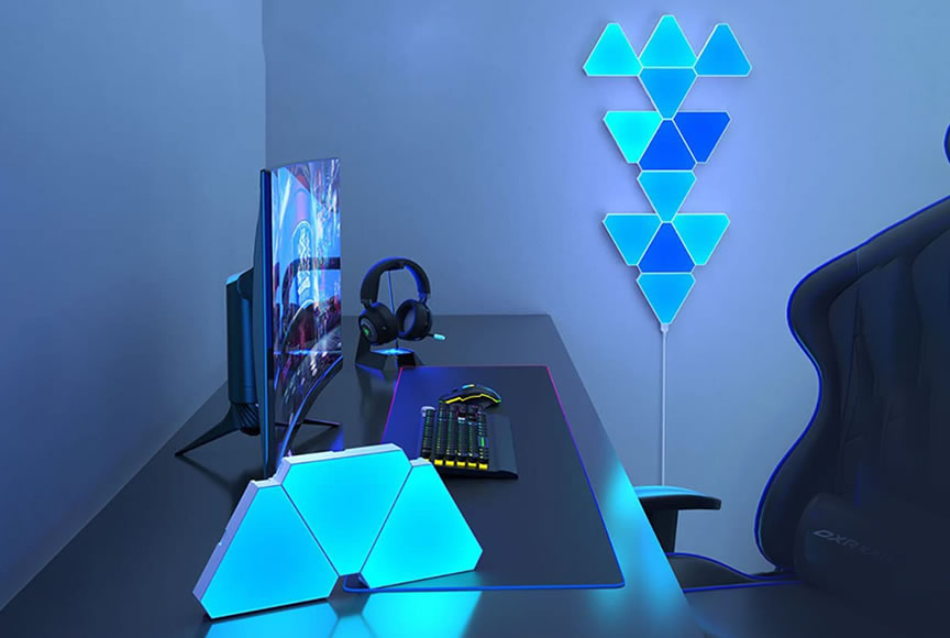 Banqcn Wholesale Smart Home Triangle LED Lights RGBIC Music Syn DIY Ambient Wall Light for Bedroom Gaming Room
