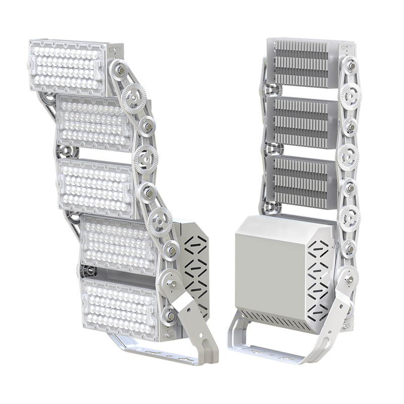 High Lumen 5 Modular Units 600W Max Power LED Flood Lights Outdoor Aluminum Sports Stadium Lights with IP65 AC Power Supply
