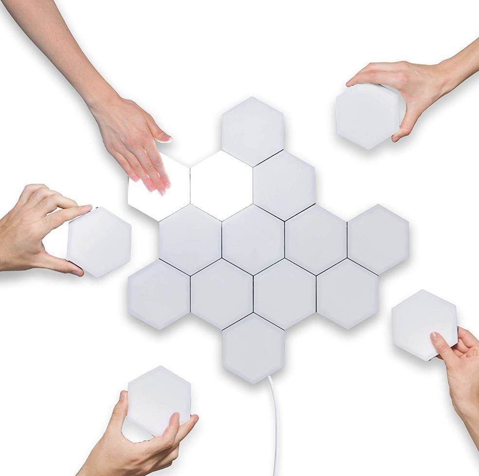 DIY Geometry Hexagonal Lights Touch Sensitive Control LED Night Lights Hexagonal Wall Light
