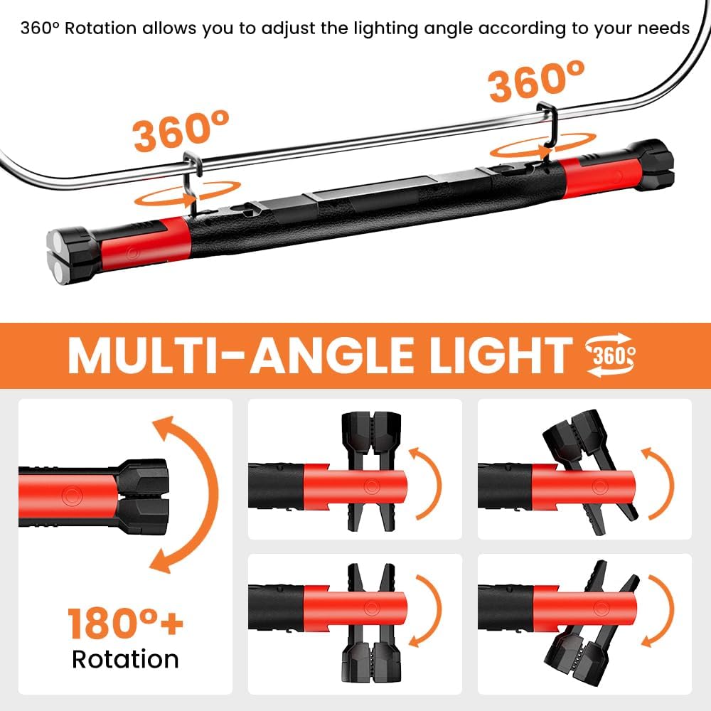 New Rechargeable Magnetic Underhood Hooks Cordless Portable for Mechanics Car Repairing Garage Emergency LED Work Lights