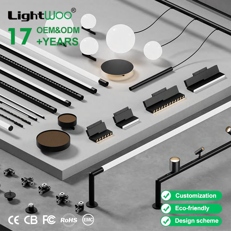High Color Lighting DALI 0-10V 2.4G LED 3CCT Adjustable Magnetic Light Smart Magnetic Rail Light System 5MM Decoration Showroom