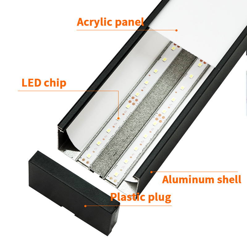 Commercial Light-Emitting Diodes Wrought Aluminum Led Linear Light Gym Shop Office Workshop Pendant Led Linear Light