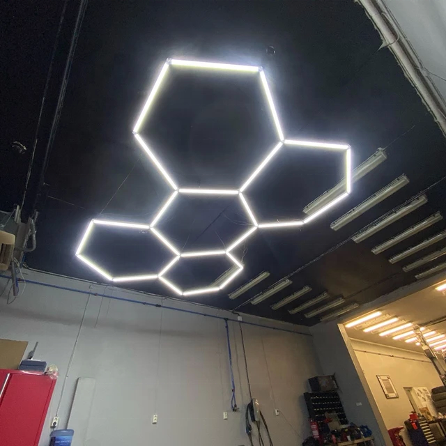 5 Hexagonal Light Led Hexagon Garage Lighting Honeycomb Garage Work Light for Car Showroom Detailing Shop