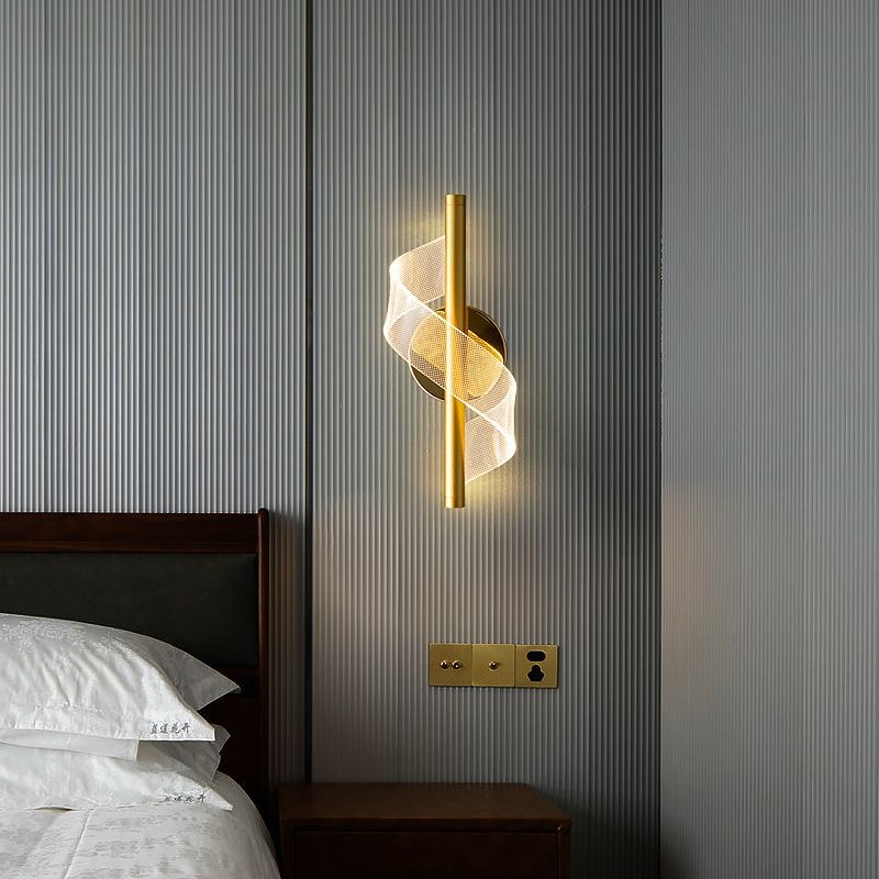 Nordic Design 5W Led Changeable Color Black Golden Acrylic Wall Lamp For Corridor Aisle