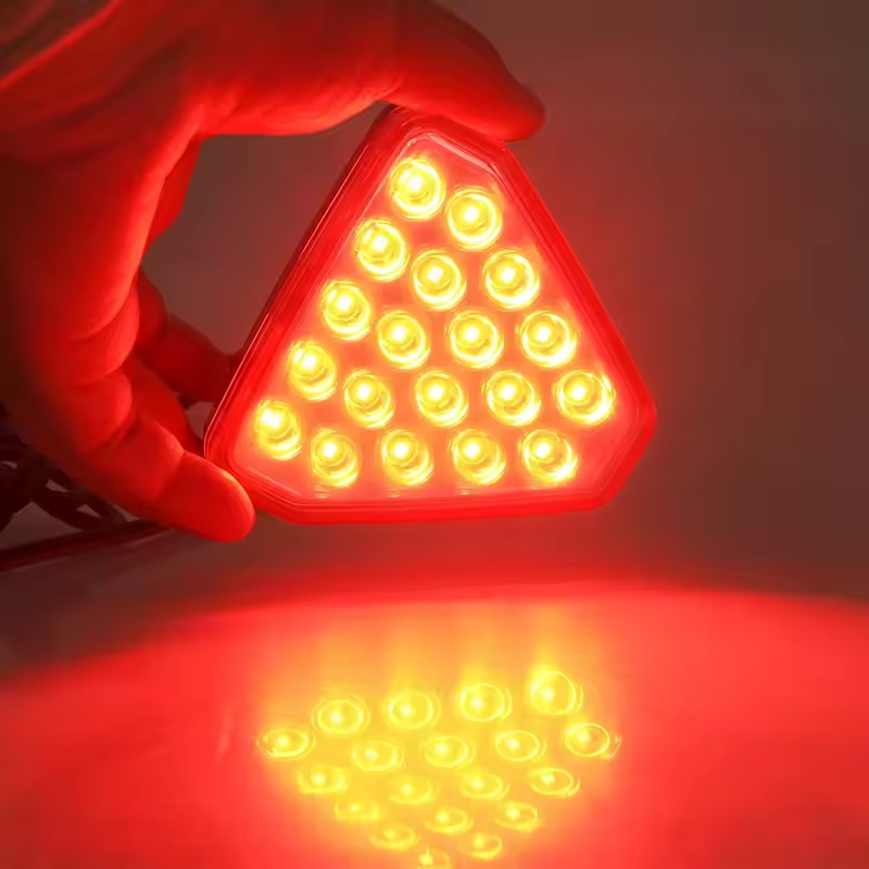 Wholesale LED Automotive Universal High-brightness Brake Taillights 12V Triangle Parking Lamp Multiple Models Warning Light