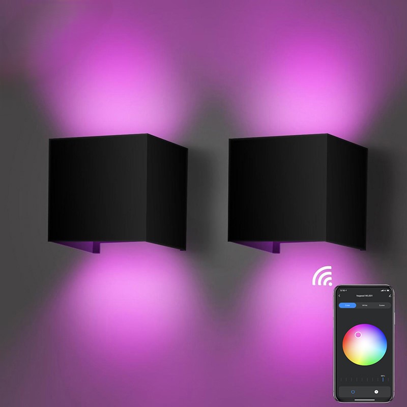 EU Standard Tuya Smart WiFi LED Wall Lamp 9W RGBW Outdoor APP Control Waterproof Sconce DimmableLight Workwith Alexa Google Home