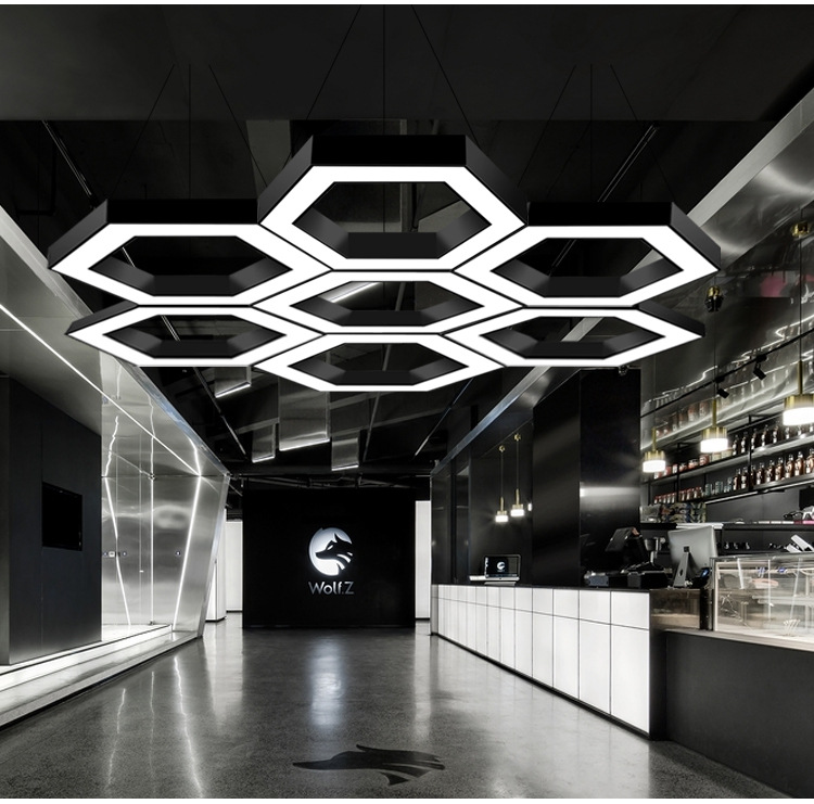 Decorative Hexagon Shape Led Profile Light RGB/RGBW Honeycomb Ceiling Light for Fitness Room, Gym