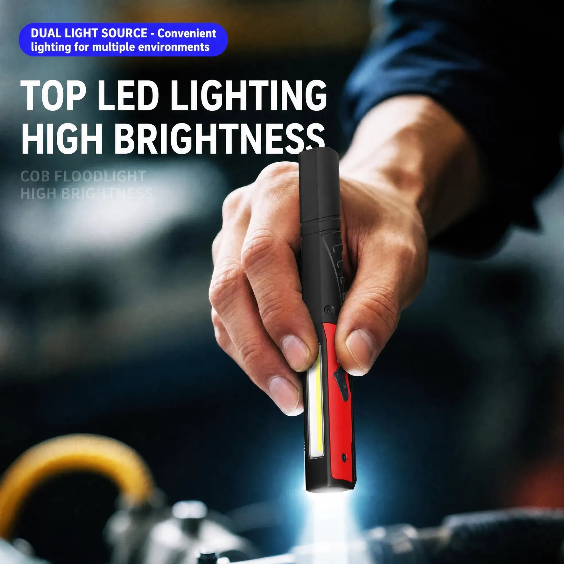 Portable Inspection 400 Lumen LED Pen Flashlight COB Work Light Rechargeable Magnetic Pocket Lamp for Outdoor Emergency 3 Modes