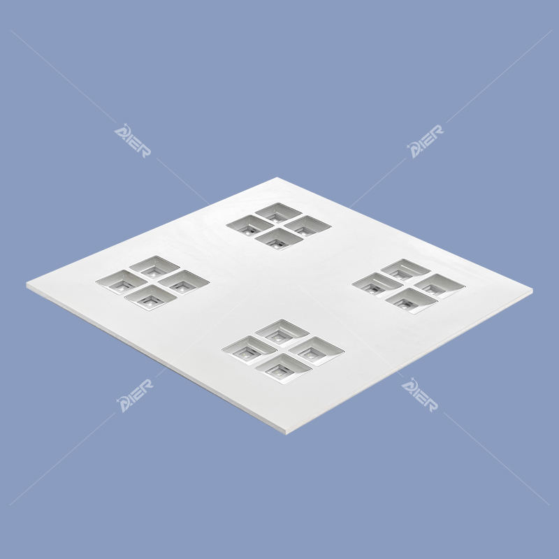 Modern 40W Indoor LED Grid Panel Light Recessed Mounted Square Backlit Warm White CCT for Home Office Ceiling Aluminum PC