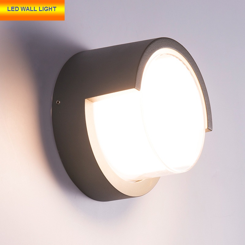 Aluminum Shell Modern Round Surface Mounted LED Wall Lighting 10W for Garden