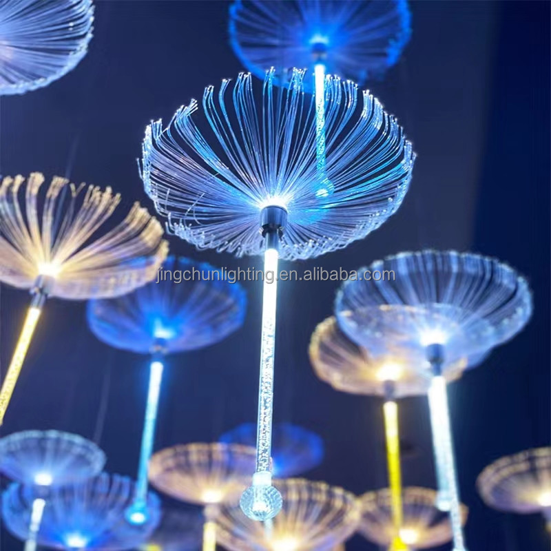 Led Jellyfish Light Outdoor Waterproof Colorful Fiber Optic Jellyfish Wedding Ceiling Light Bar Atmosphere Landscape Light