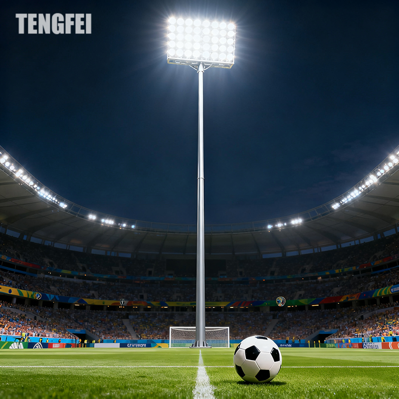Tengfei 15~45m Octagonal Steel Pole High Mast Led Stadium Light for Large Football Field
