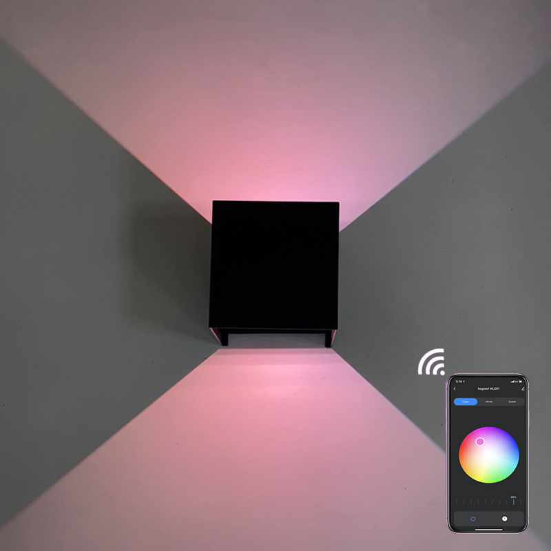 EU Standard Tuya Smart WiFi LED Wall Lamp 9W RGBW Outdoor APP Control Waterproof Sconce DimmableLight Workwith Alexa Google Home