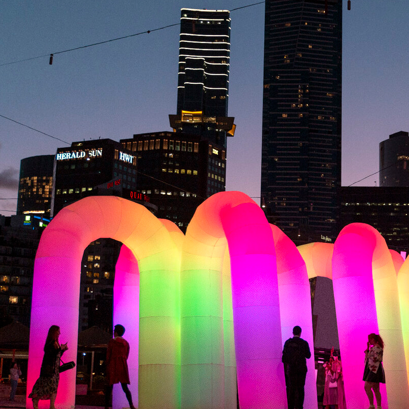 Inflatable Luminous U-shaped rainbow Arch Colorful Color-changing Outdoor Celebration Decoration Layout Gas Model Custom Lamps