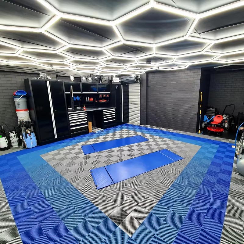 Garage Quadrate Floor LED Work Lights Rechargeable Durable 6000K Daylight Dimmable for Auto Car Body Repair Workshop