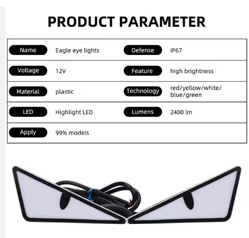 12V Led Motorcycle Lighting Systems Triangle Devil Eagle Eye Lights for Car Accesorios Para Moto Motorcycle Bright