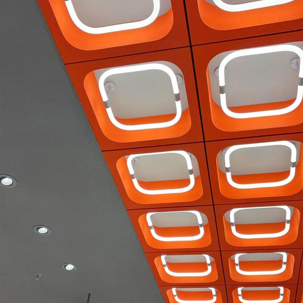 Clothing store specific styling light, modern geometric square ceiling light, Nordic decorative LED panel light