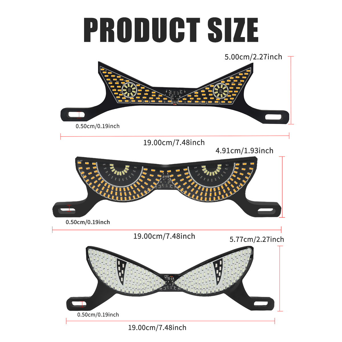 KEVANLY New Universal 12V LED Aluminum High Brightness Motorcycle Lighting System Triangle Devil Eagle Eye Design for Car
