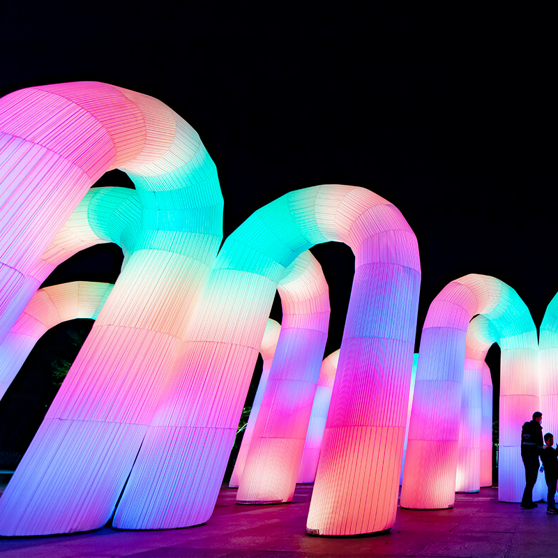 Inflatable Luminous U-shaped rainbow Arch Colorful Color-changing Outdoor Celebration Decoration Layout Gas Model Custom Lamps