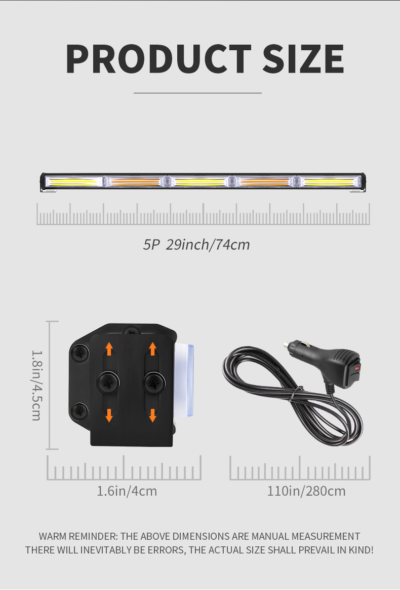 COB LED Warning Light Bar