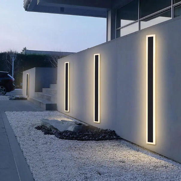 AC110v 220v Modern Decoration Outdoor Exterior Linear Strip Wall Lamp Outside Sconce Long Led Wall Light