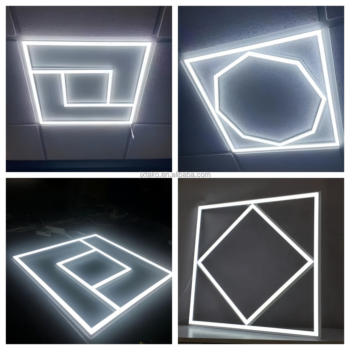 Factory Price LED Octagon Frame Panel Light 600x600mm Aluminum Industrial Recessed Suspended Square Ceiling Light for Home