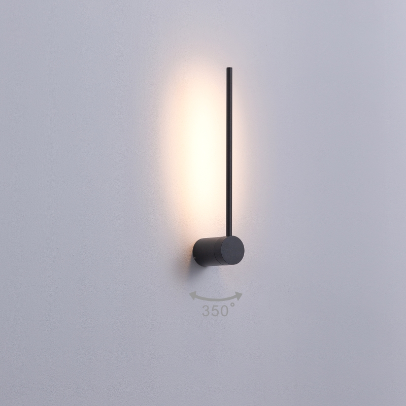 Modern Style 9W Aluminum Black LED Bedroom Bedside Wall Light For Home Office With 5-Year Warranty
