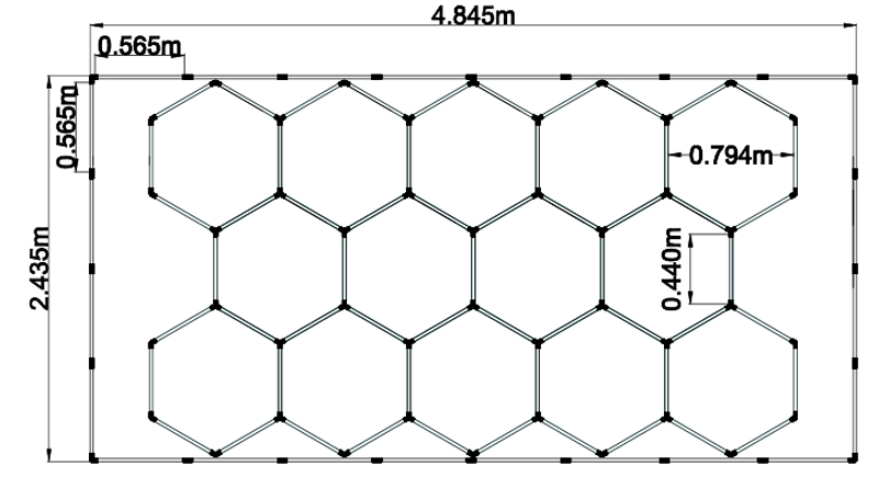 LED Hexagon Honeycomb Lights 672w 14 Hexagon Garage Light with Frame, 6500K for Auto Beauty Shop, Car Detailing Shop